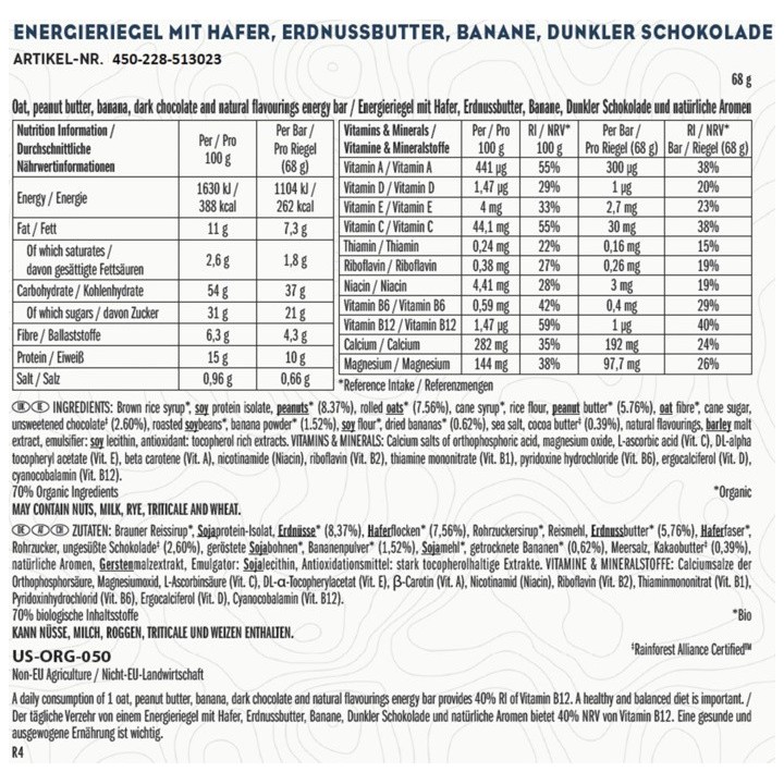 CLIF Barre Chocolat noir avec beurre de cacahuètes et banane